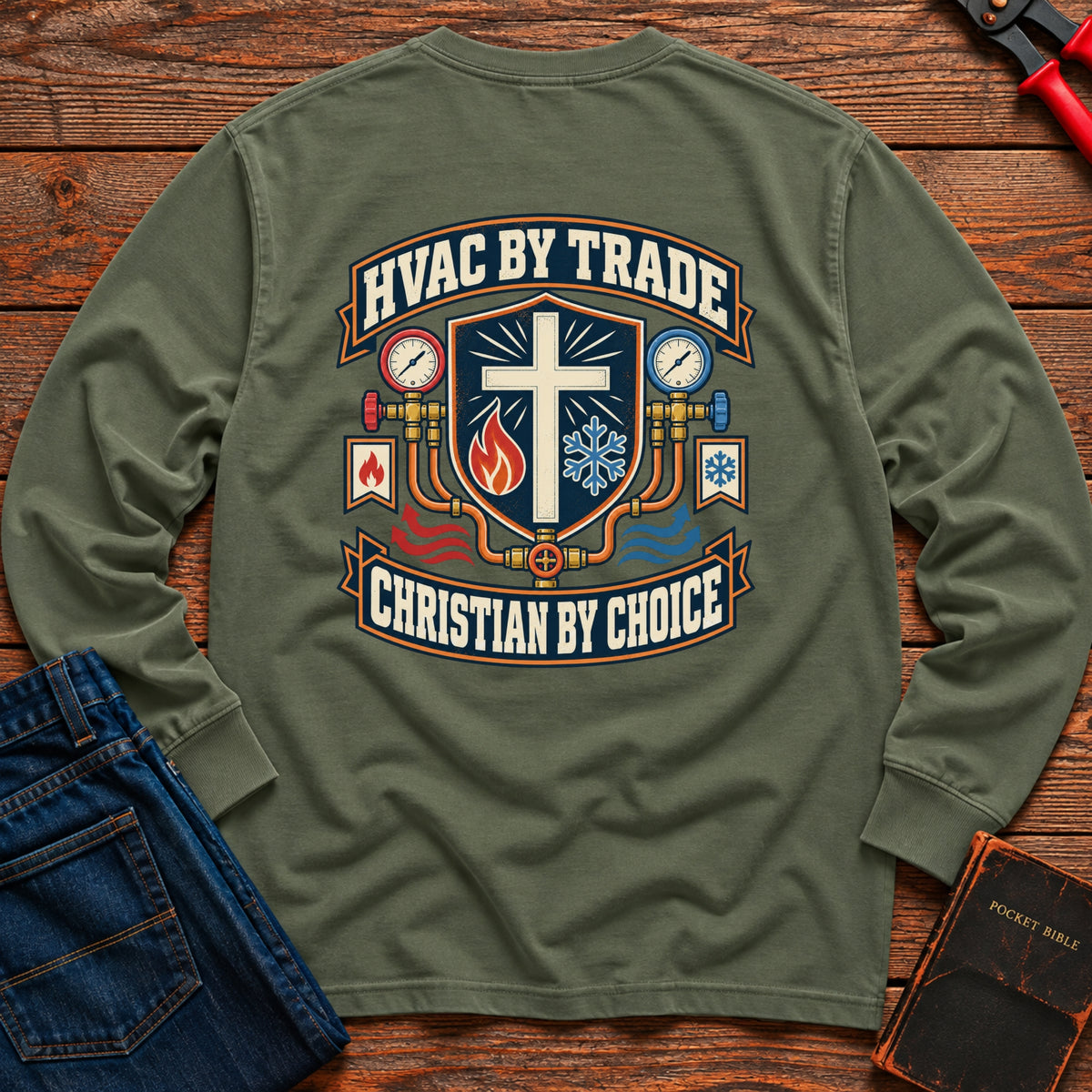 HVAC By Trade Long Sleeve T-Shirt