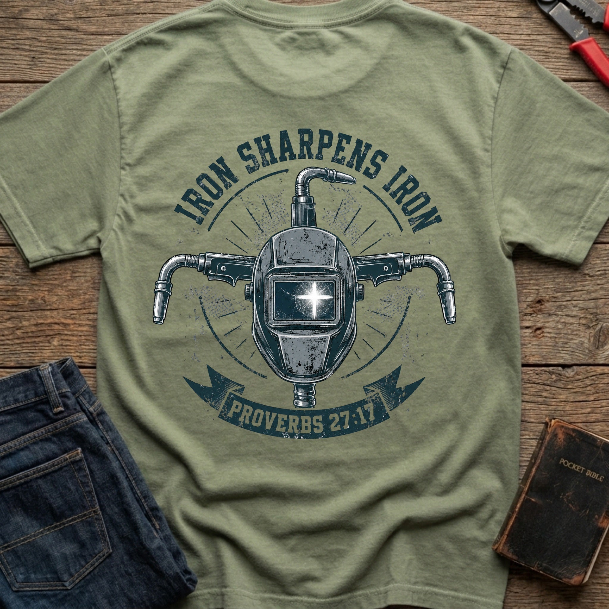 CrossGritOS|asset=74|template=5|color=Moss|view=back|file=Iron-Sharpens-Iron-T-Shirt-6a4fe42450450ffbcc0a06fb-printify-art-2-2_Moss_back_template-5.jpg