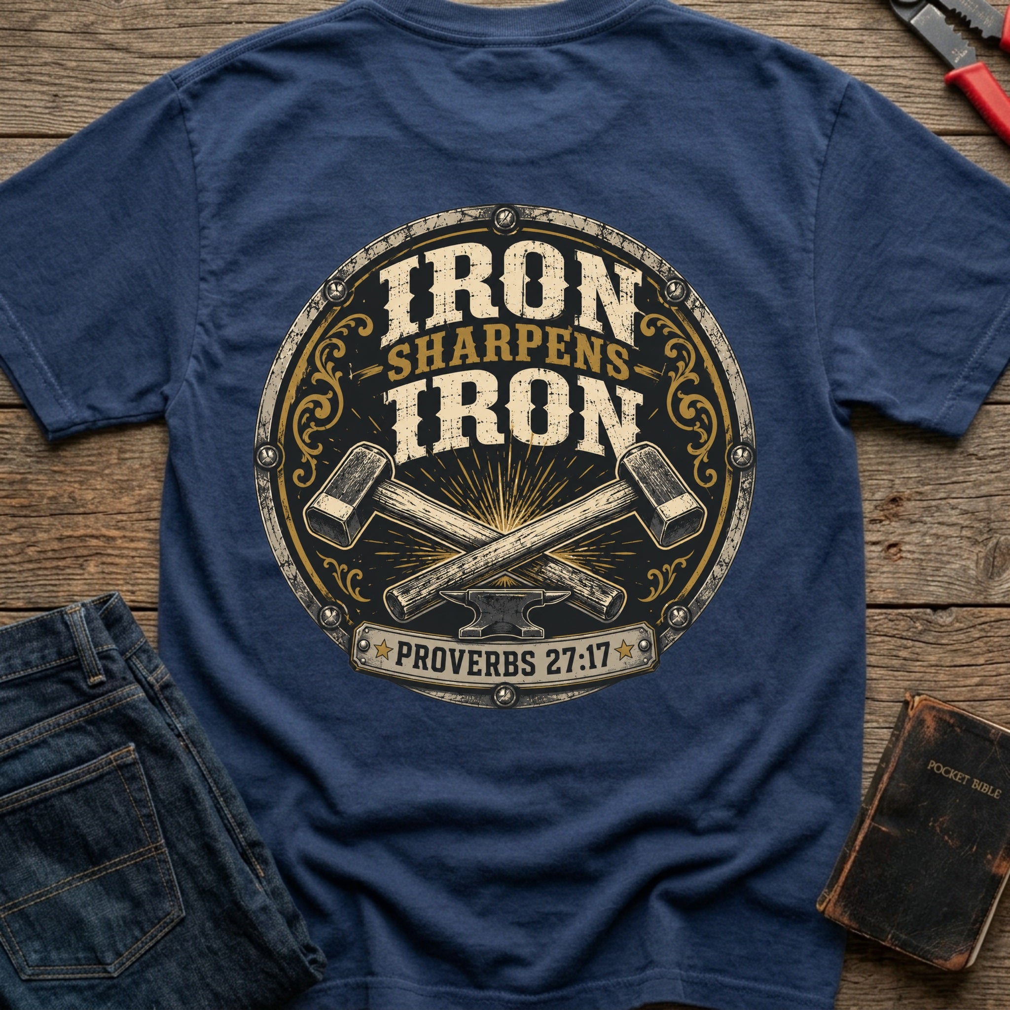 CrossGritOS|asset=17|template=2|color=Navy|view=back|file=Iron-Sharpens-Iron-T-Shirt-6a580744e13ab1a7cf029756-printify-art-1-2_Navy_back_template-2.jpg