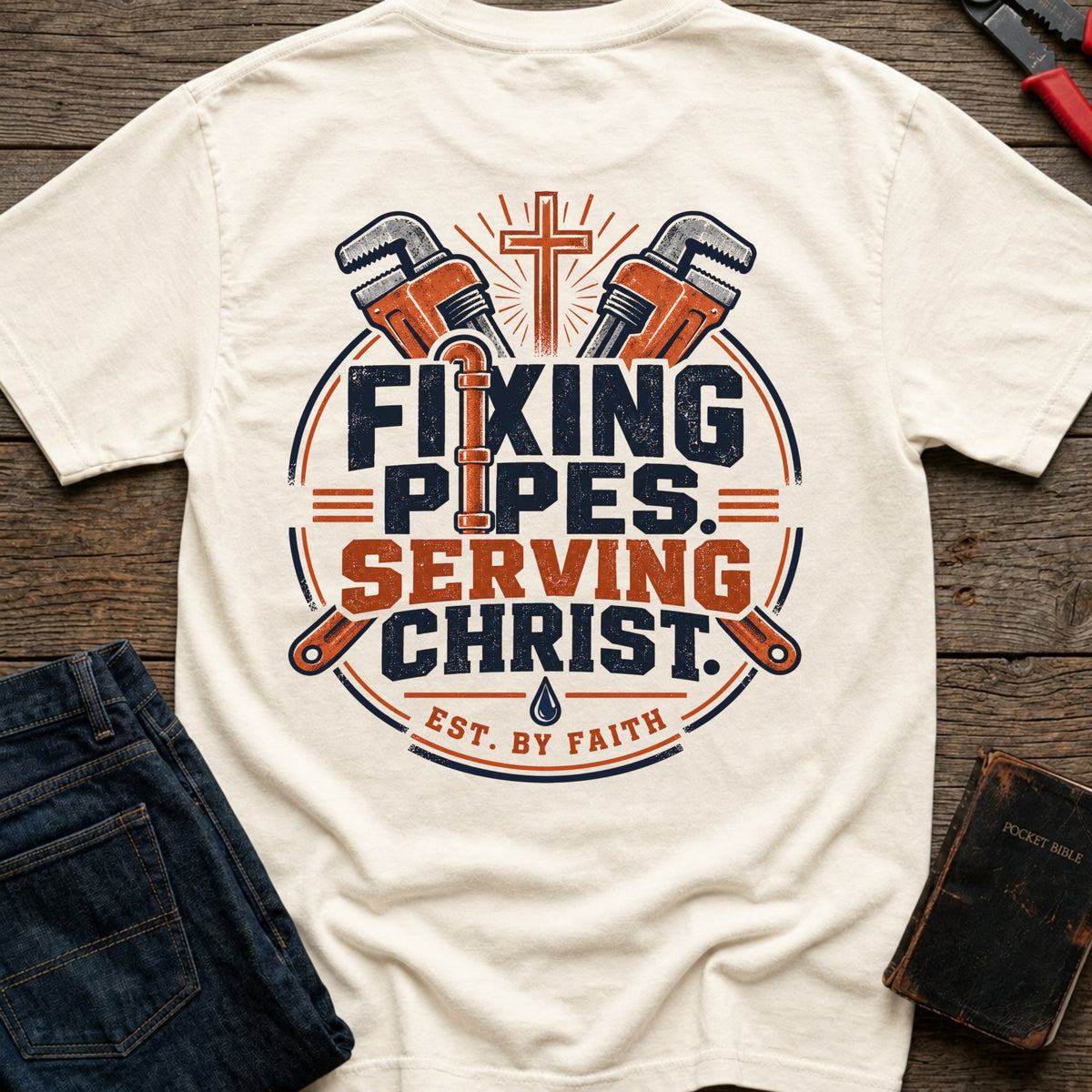 Fixing Pipes Serving Christ T-Shirt