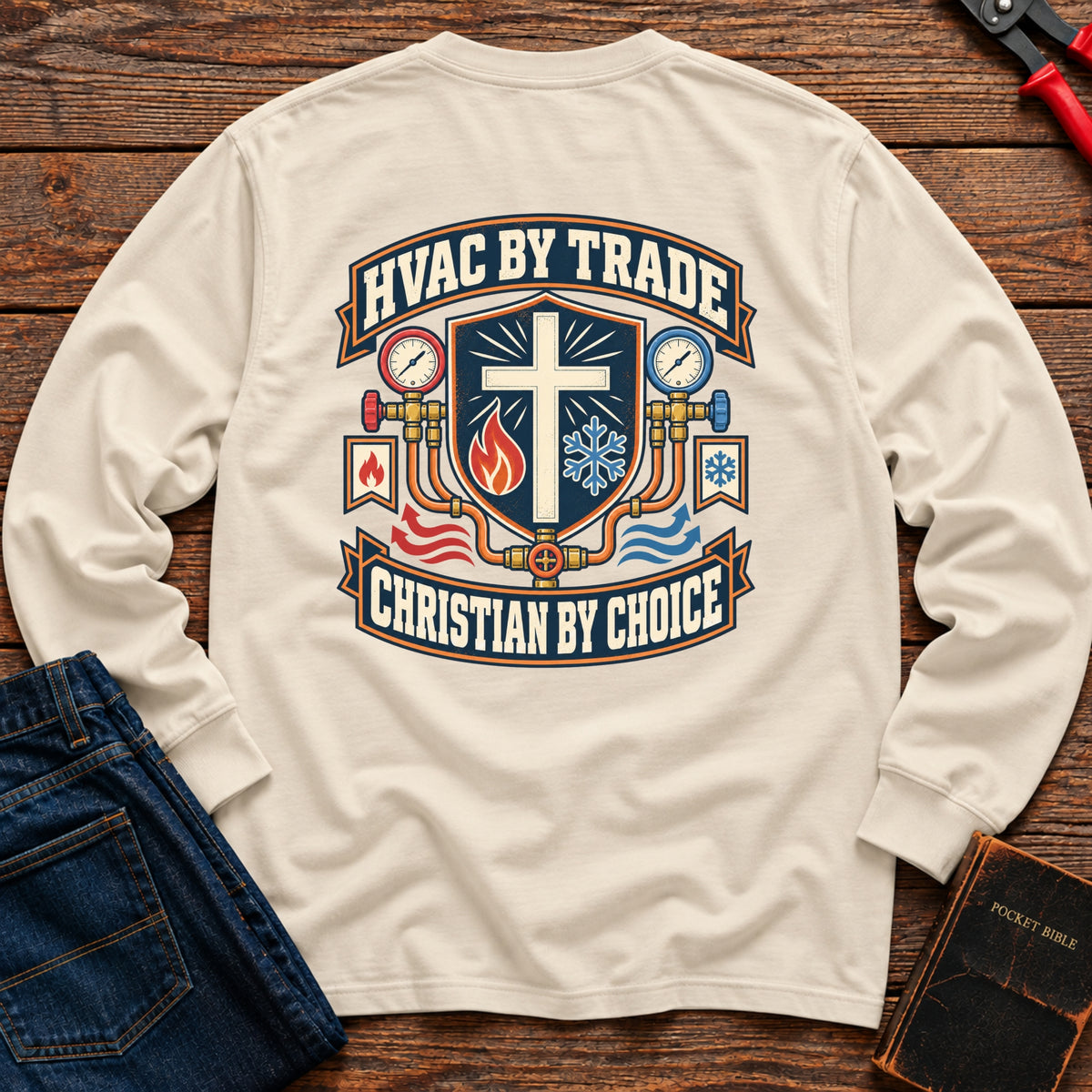 HVAC By Trade Long Sleeve T-Shirt