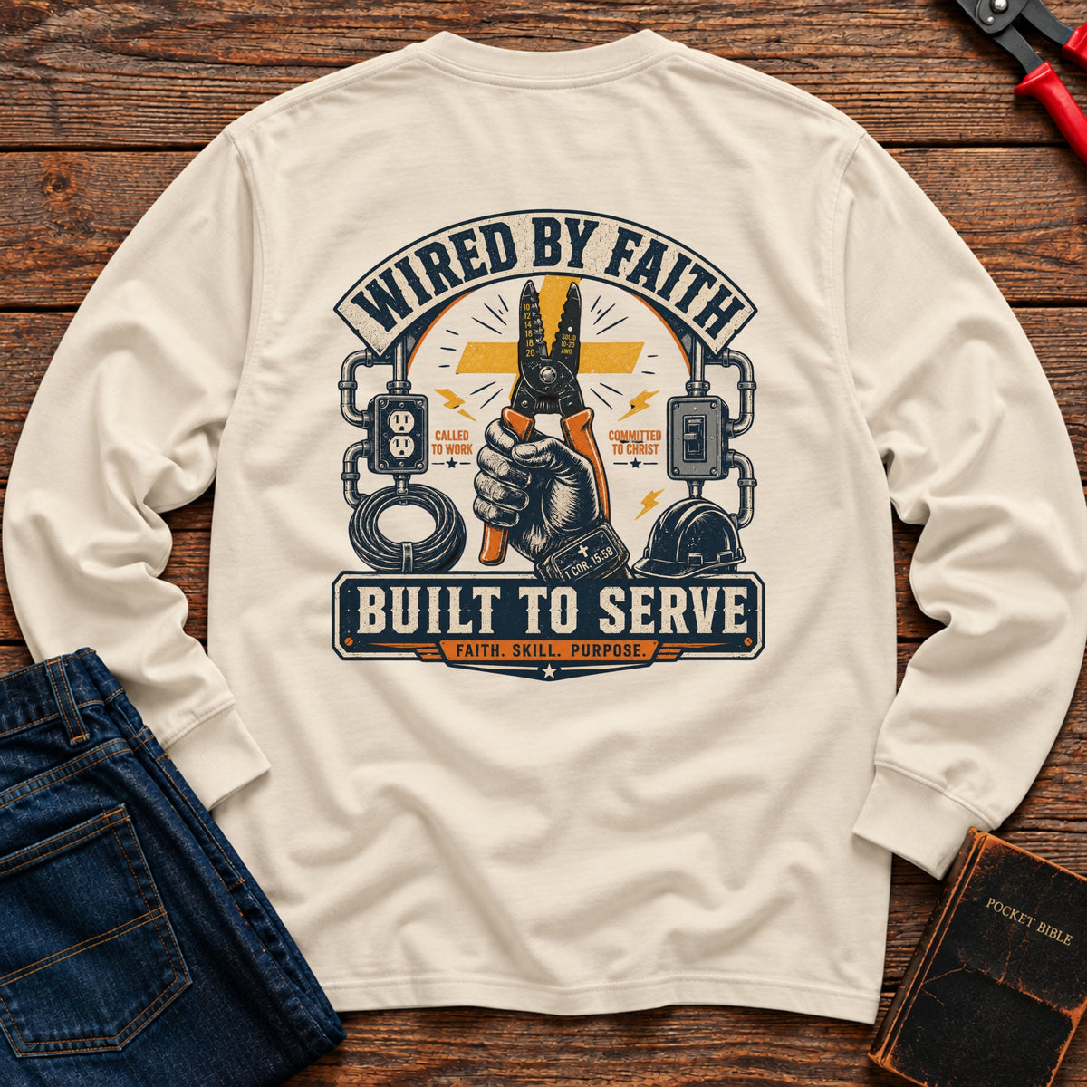 Wired By Faith Long Sleeve T-Shirt