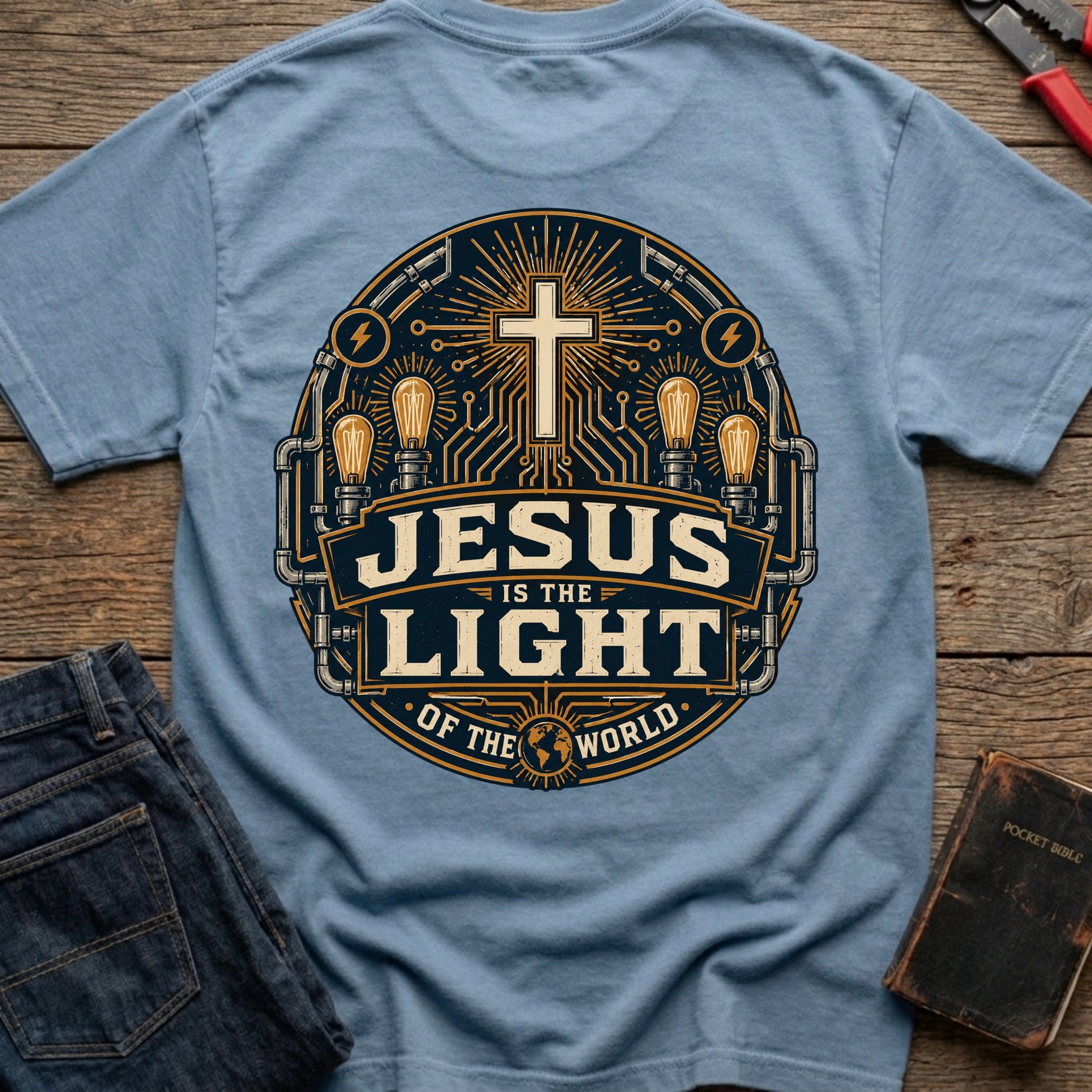 CrossGritOS|asset=104|template=6|color=Blue Jean|view=back|file=Jesus-Is-The-Light-of-The-World-T-Shirt-6a4d3180792210fee9060bd2-printify-art-1-2_Blue-Jean_back_template-6.jpg
