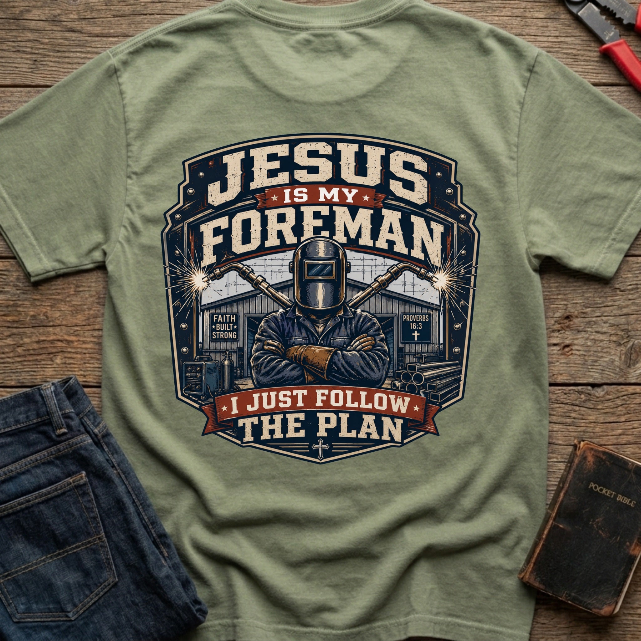 CrossGritOS|asset=73|template=5|color=Moss|view=back|file=Jesus-is-My-Forman-T-Shirt-6a4fe48cf2038250b80c8573-printify-art-1-2_Moss_back_template-5.jpg