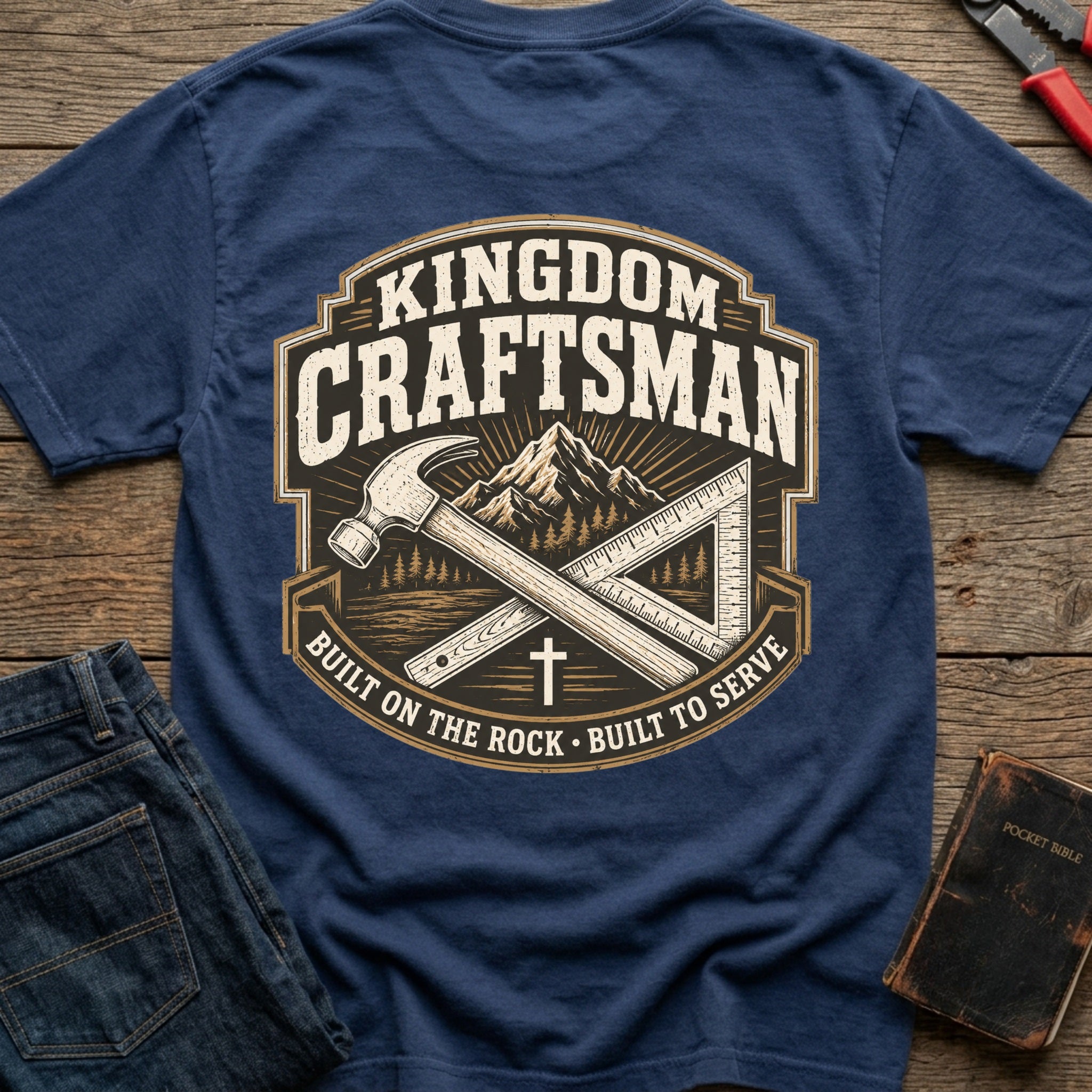 CrossGritOS|asset=16|template=2|color=Navy|view=back|file=Kingdom-Craftsman-T-Shirt-6a58079554e8d47b5007ec77-printify-art-1-2_Navy_back_template-2.jpg