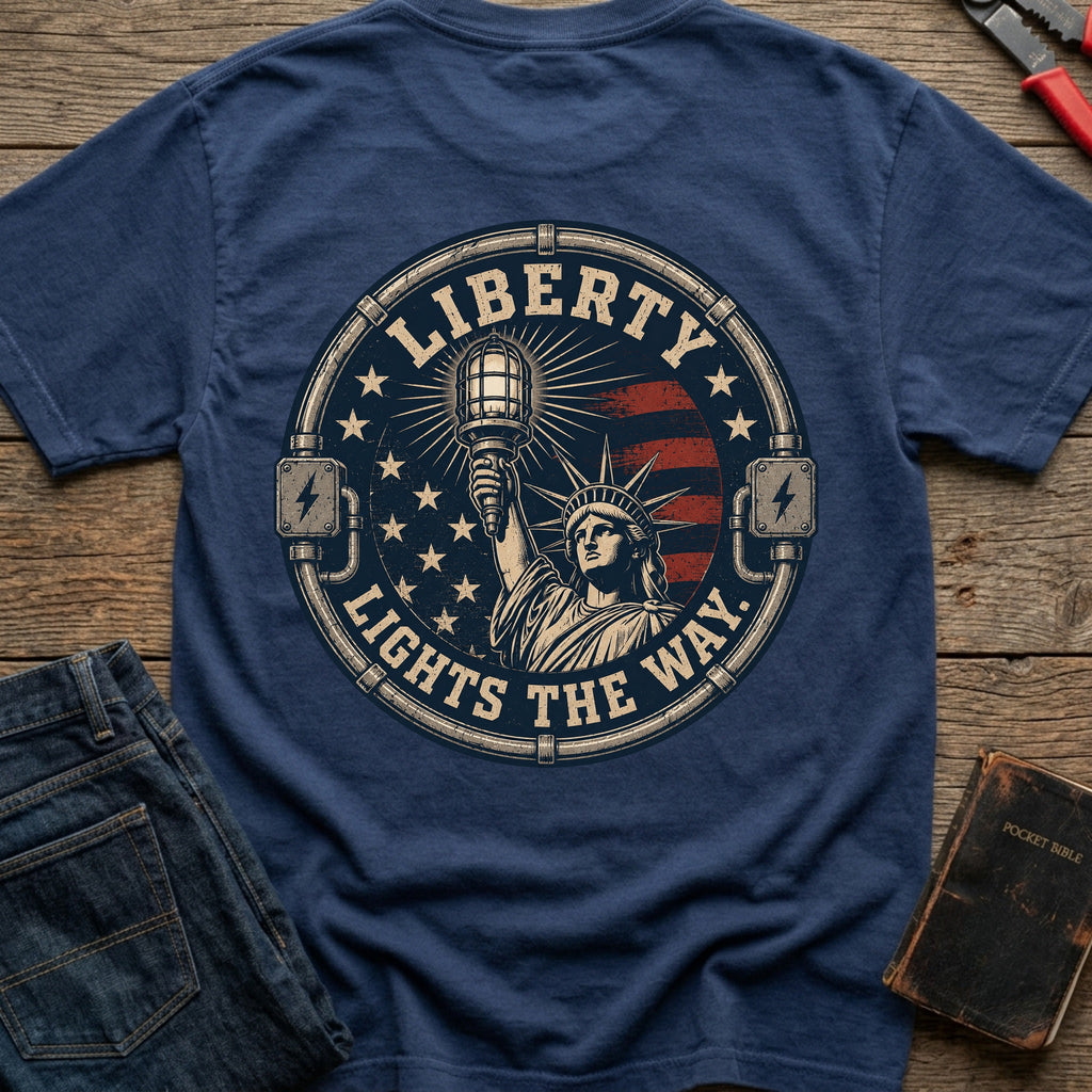 CrossGritOS|asset=102|template=2|color=Navy|view=back|file=Liberty-Lights-The-Way-T-Shirt-6a4d32741615977f25018c13-printify-art-1-2_Navy_back_template-2.jpg