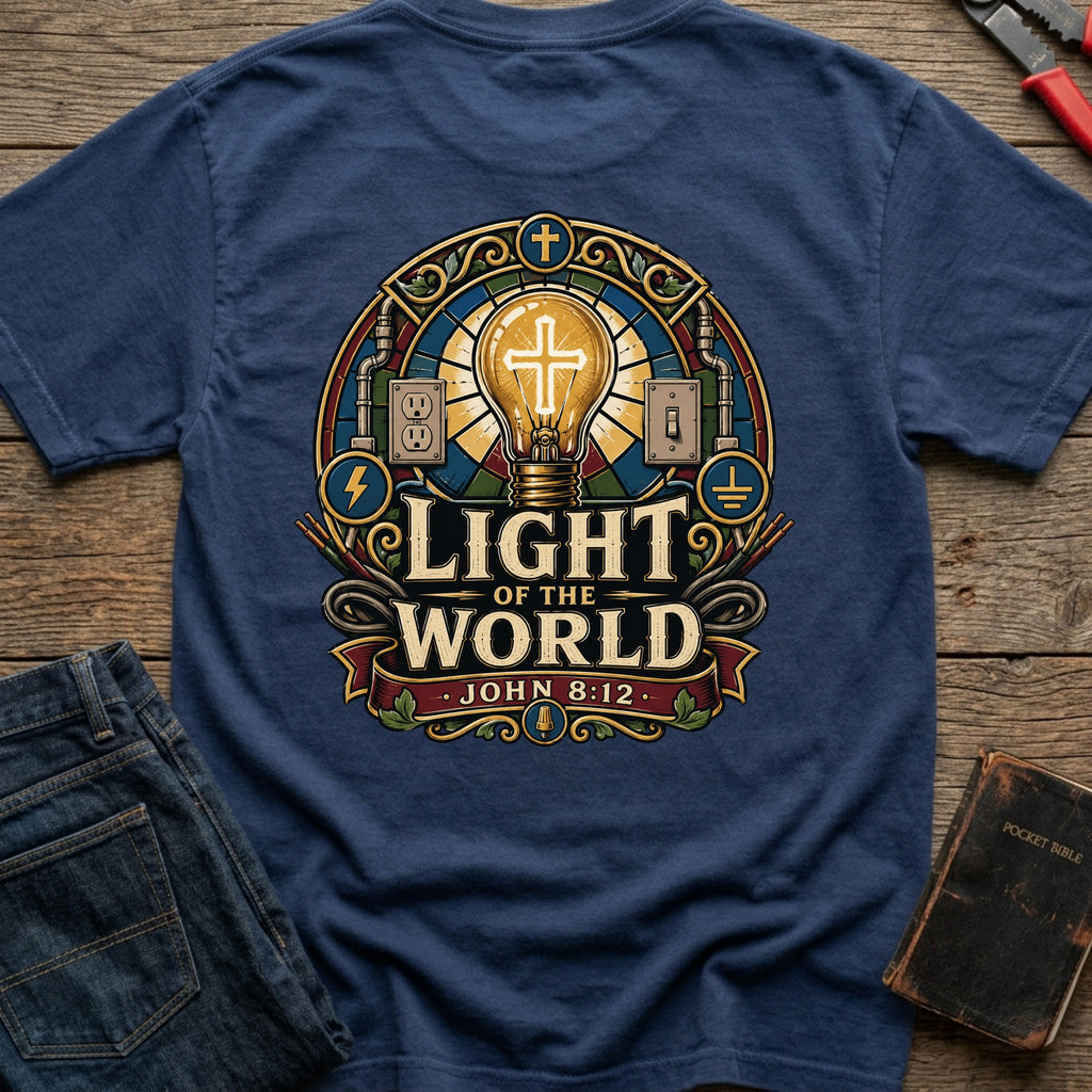 CrossGritOS|asset=100|template=2|color=Navy|view=back|file=Light-of-The-World-T-Shirt-6a4d334439c8b083da004e85-printify-art-1-2_Navy_back_template-2.jpg