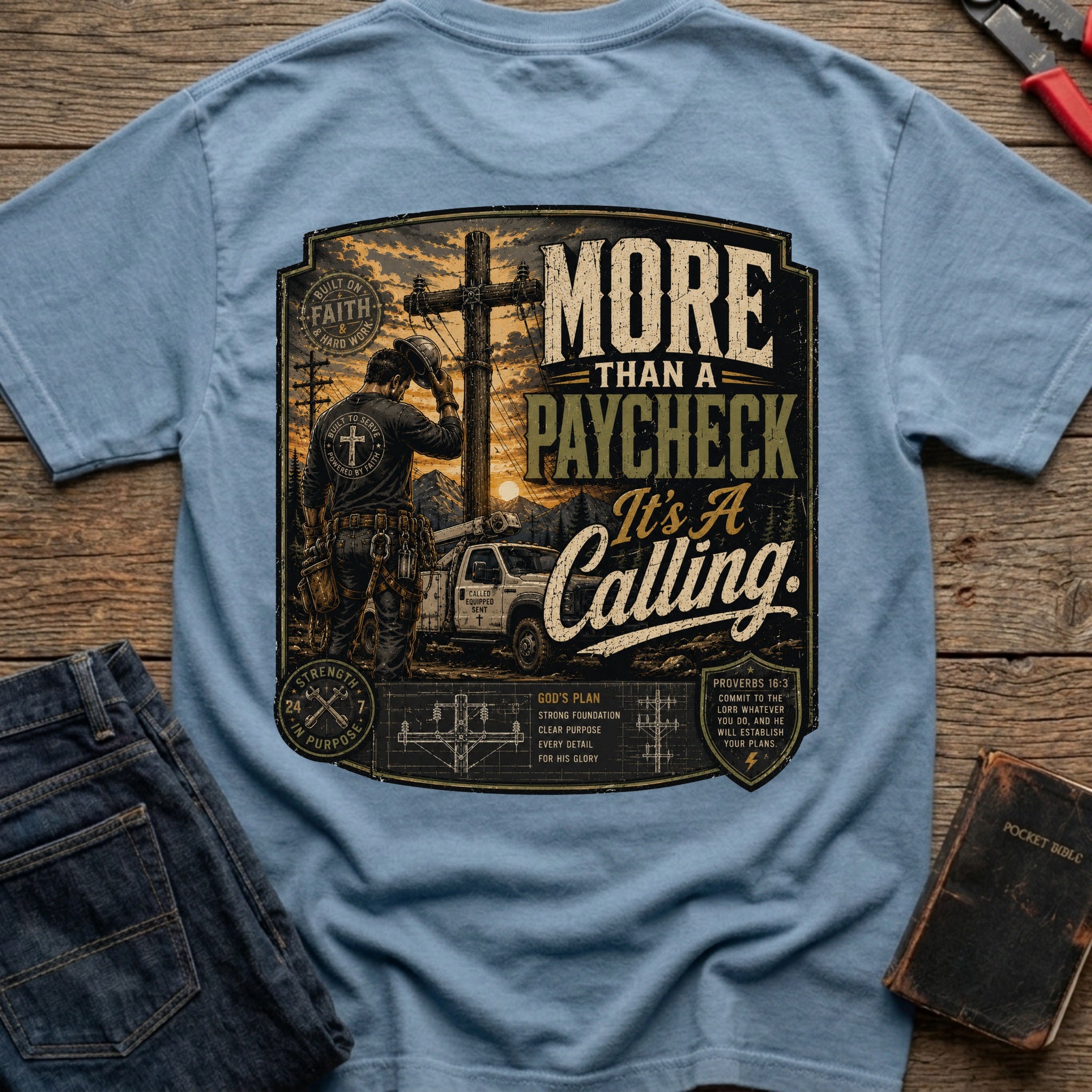CrossGritOS|asset=44|template=6|color=Blue Jean|view=back|file=More-Than-a-Paycheck-It-s-a-Calling-T-Shirt-6a553e3e566692467d0393e1-printify-art-1-2_Blue-Jean_back_template-6.jpg