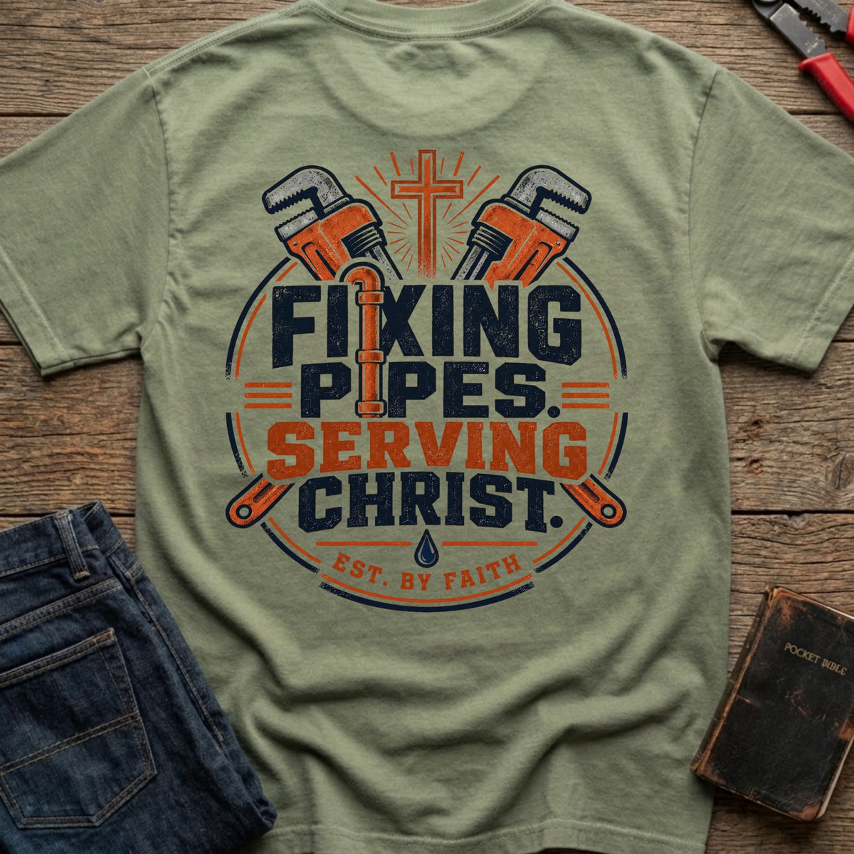 Fixing Pipes Serving Christ T-Shirt