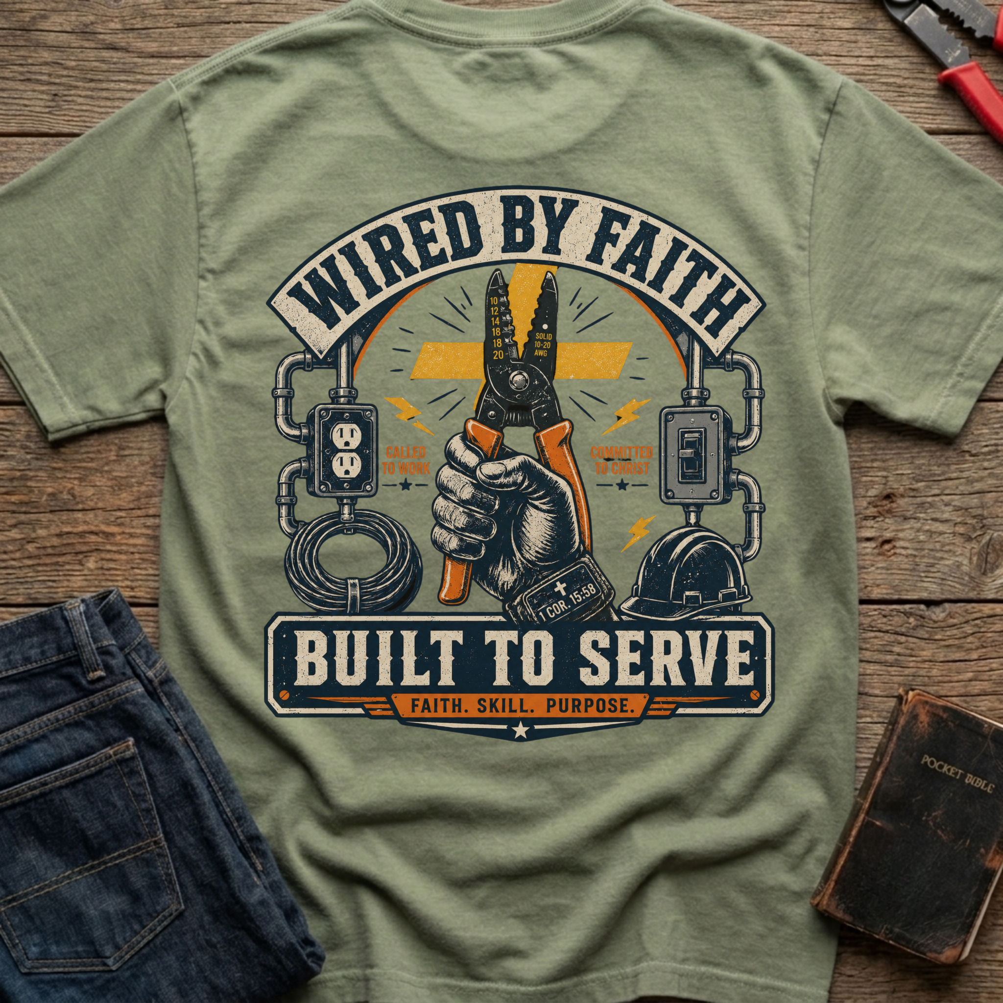 Wired By Faith T-Shirt