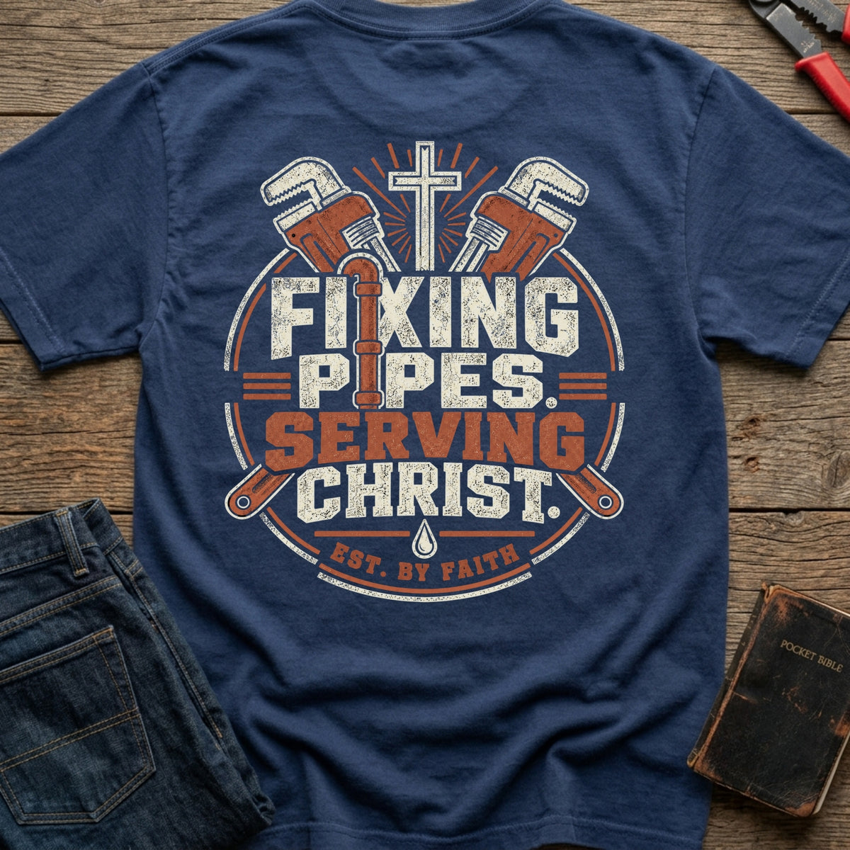 Fixing Pipes Serving Christ T-Shirt