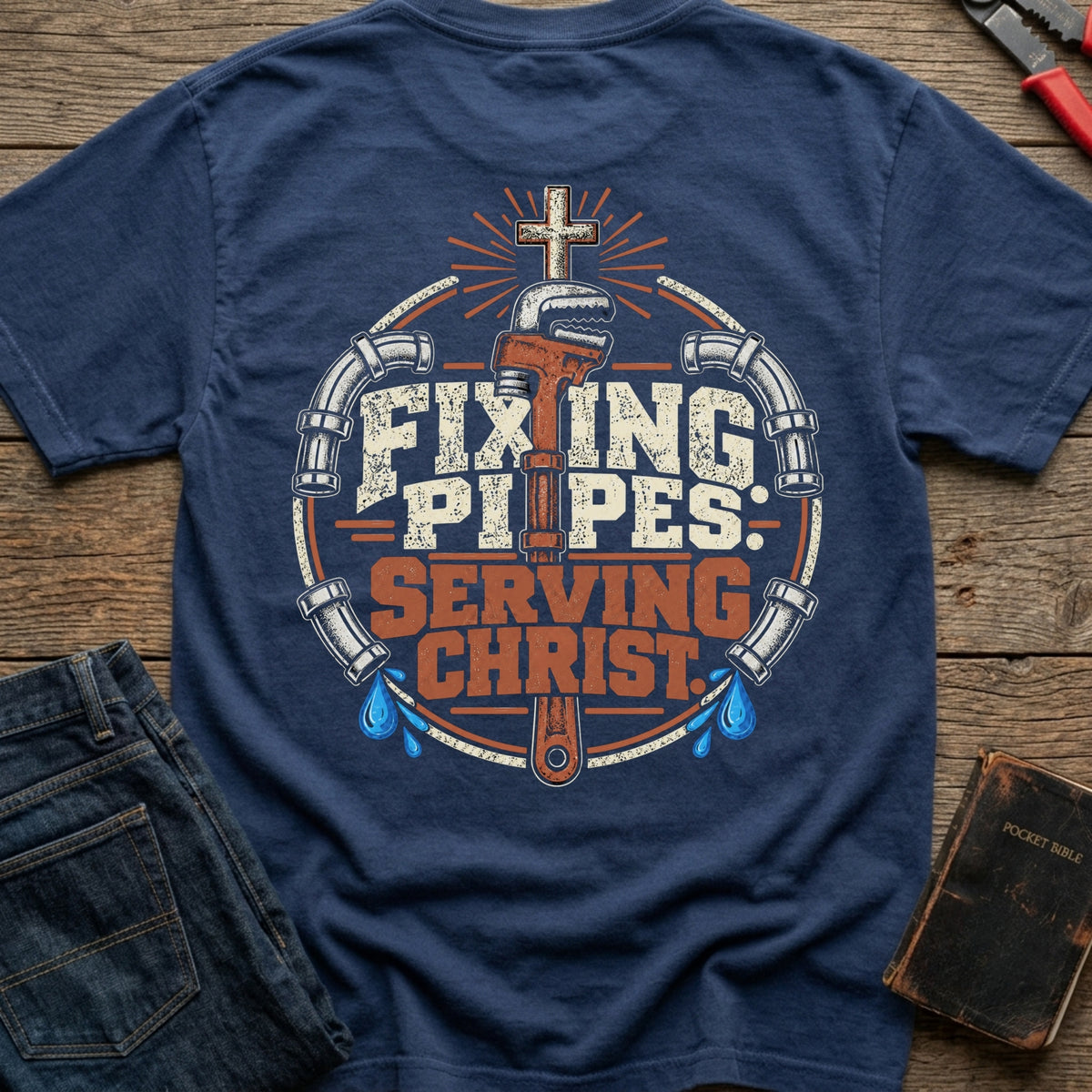 Fixing Pipes Serving Christ T-Shirt