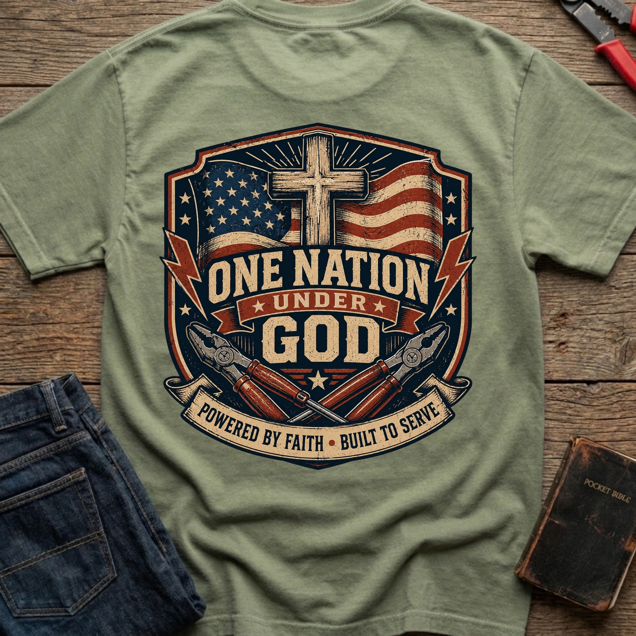CrossGritOS|asset=98|template=5|color=Moss|view=back|file=One-Nation-Under-GOD-T-Shirt-6a4d341f1fb3f5362a01faba-printify-art-1-2_Moss_back_template-5.jpg