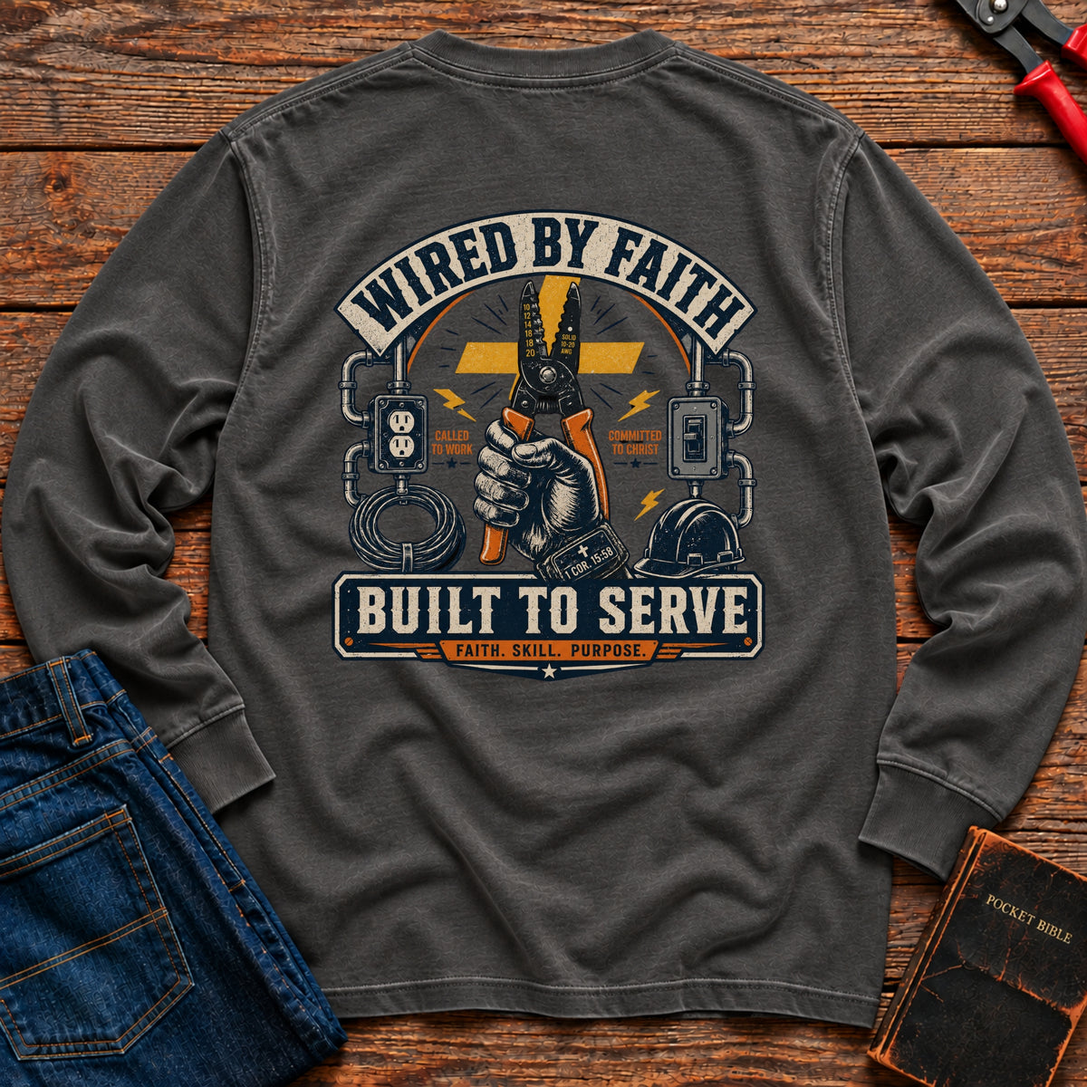 Wired By Faith Long Sleeve T-Shirt