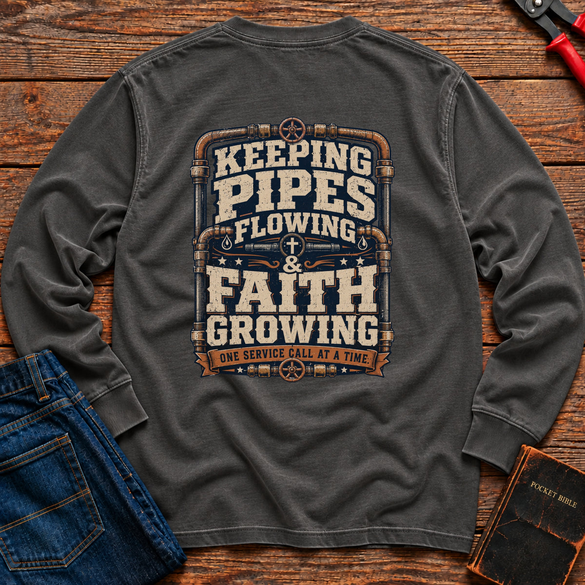 Keeping Pipes Flowing Long Sleeve T-Shirt