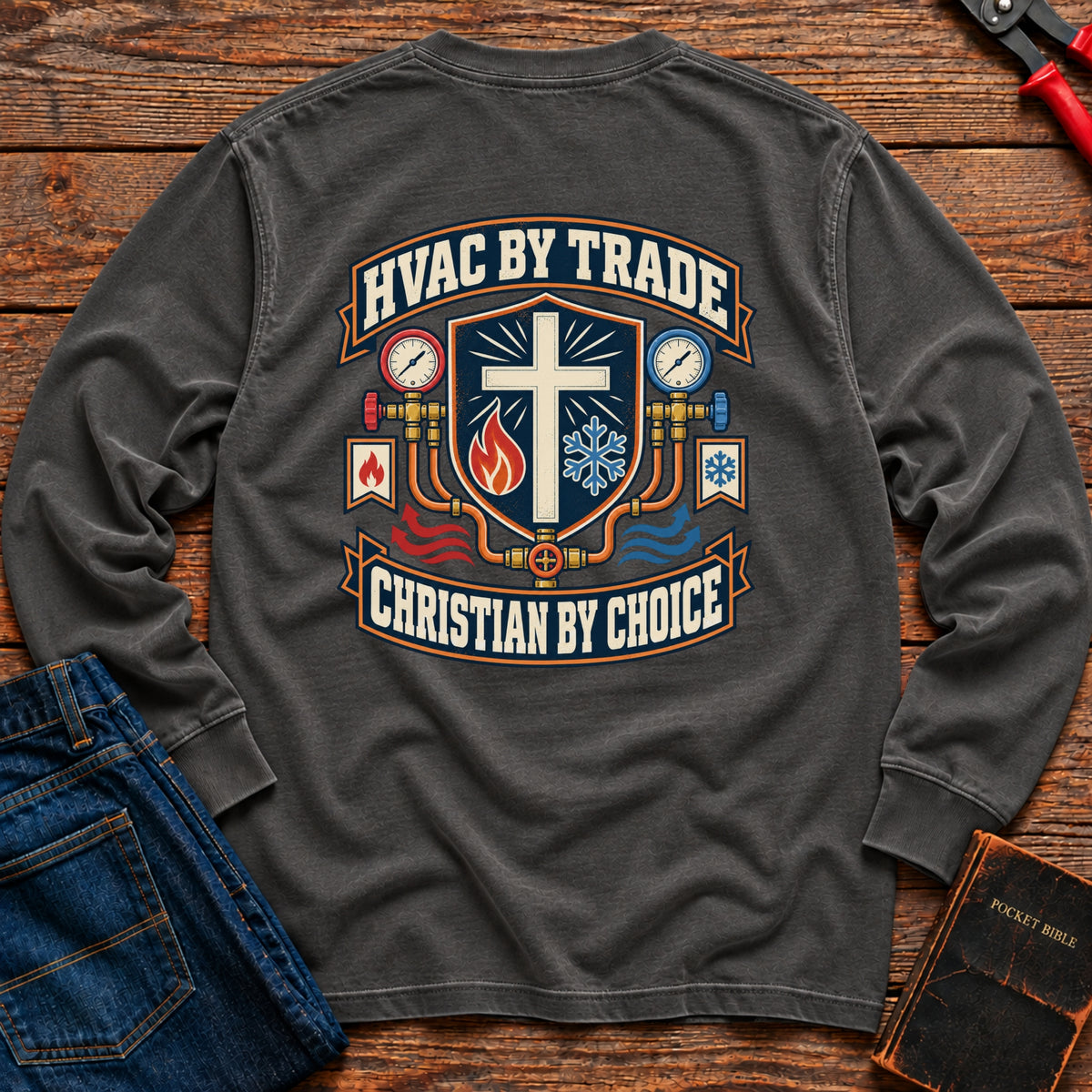 HVAC By Trade Long Sleeve T-Shirt