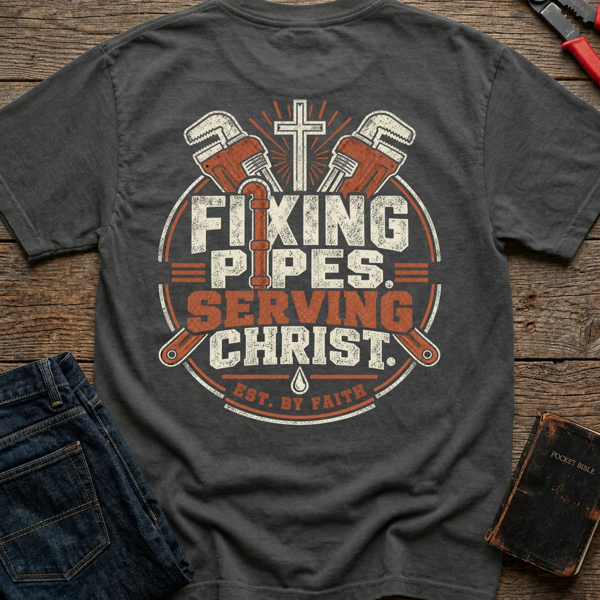 Fixing Pipes Serving Christ T-Shirt