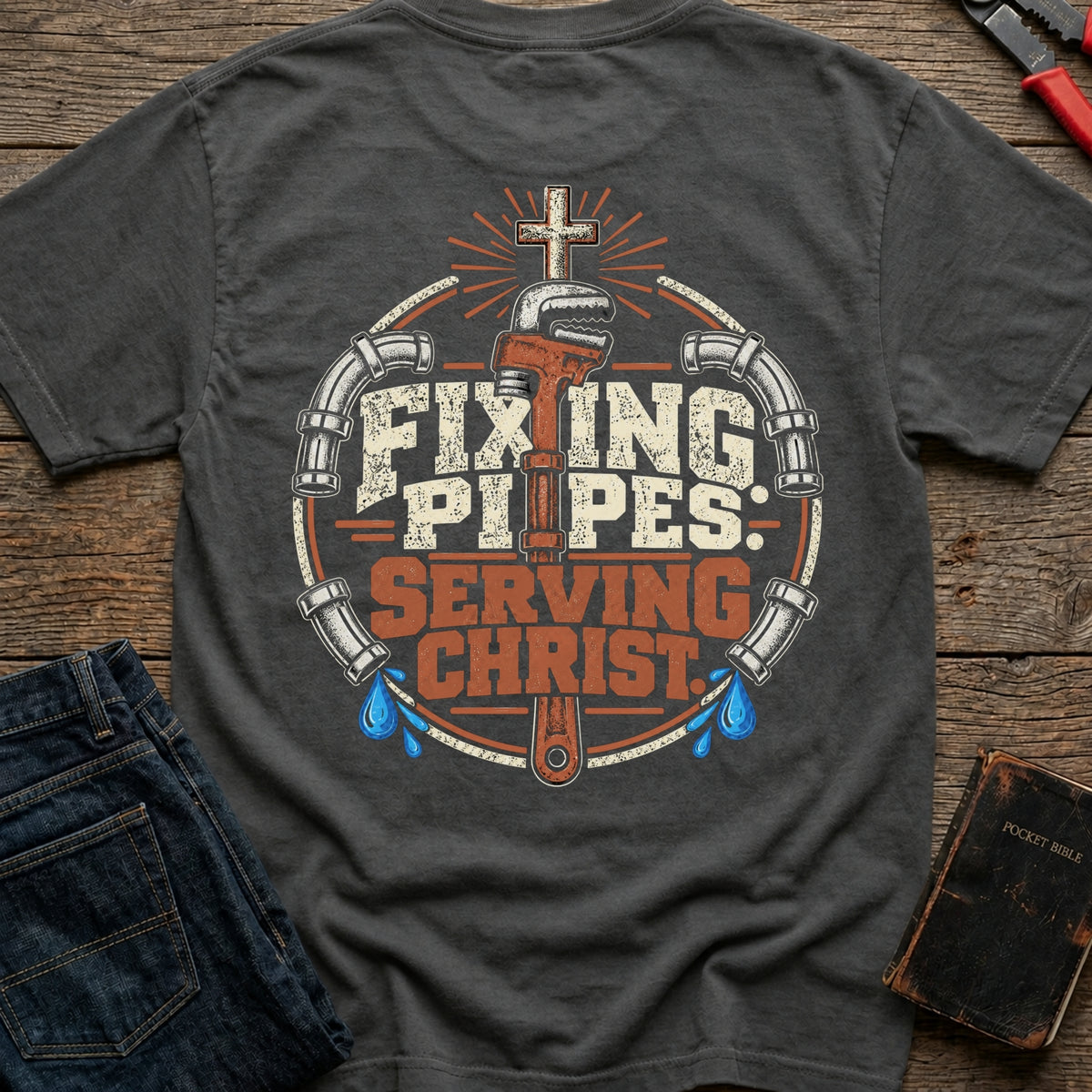 Fixing Pipes Serving Christ T-Shirt