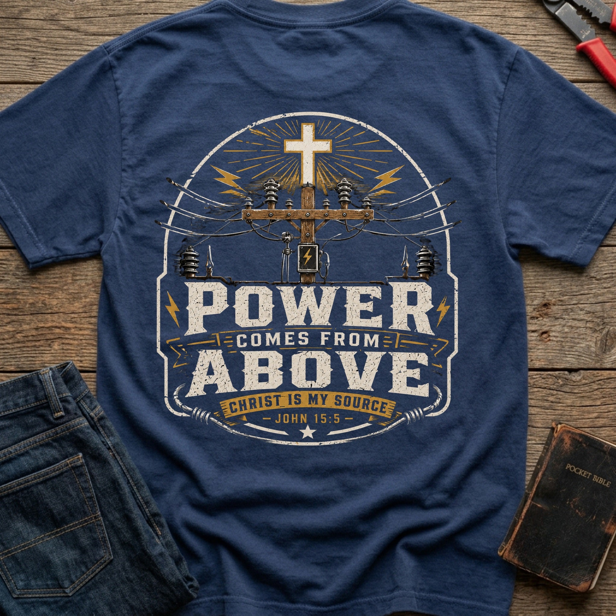 CrossGritOS|asset=95|template=2|color=Navy|view=back|file=Power-Comes-From-Above-Christ-is-My-Source-T-Shirt-6a4d356a1615977f25018f48-printify-art-1-2_Navy_back_template-2.jpg