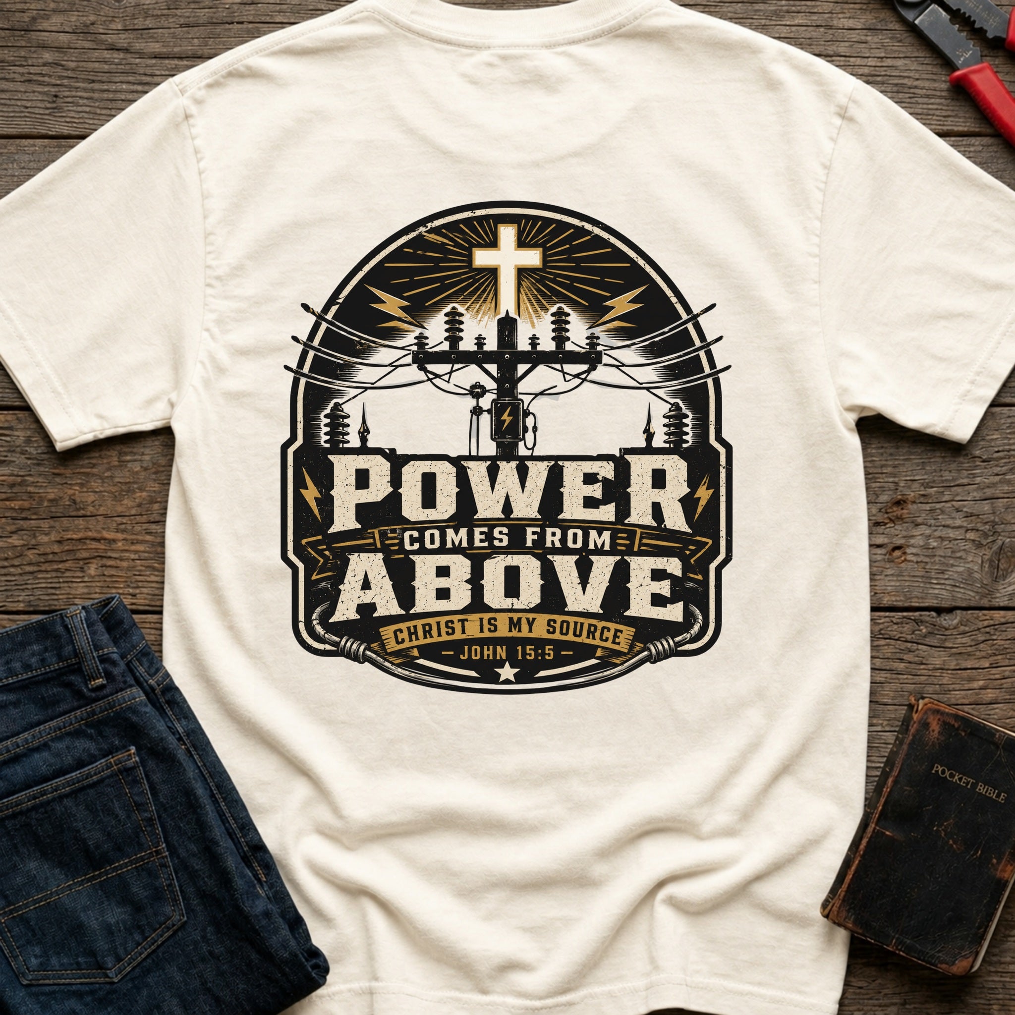 CrossGritOS|asset=95|template=3|color=Ivory|view=back|file=Power-Comes-From-Above-Christ-is-My-Source-T-Shirt-6a4d356a1615977f25018f48-printify-art-2-2_Ivory_back_template-3.jpg