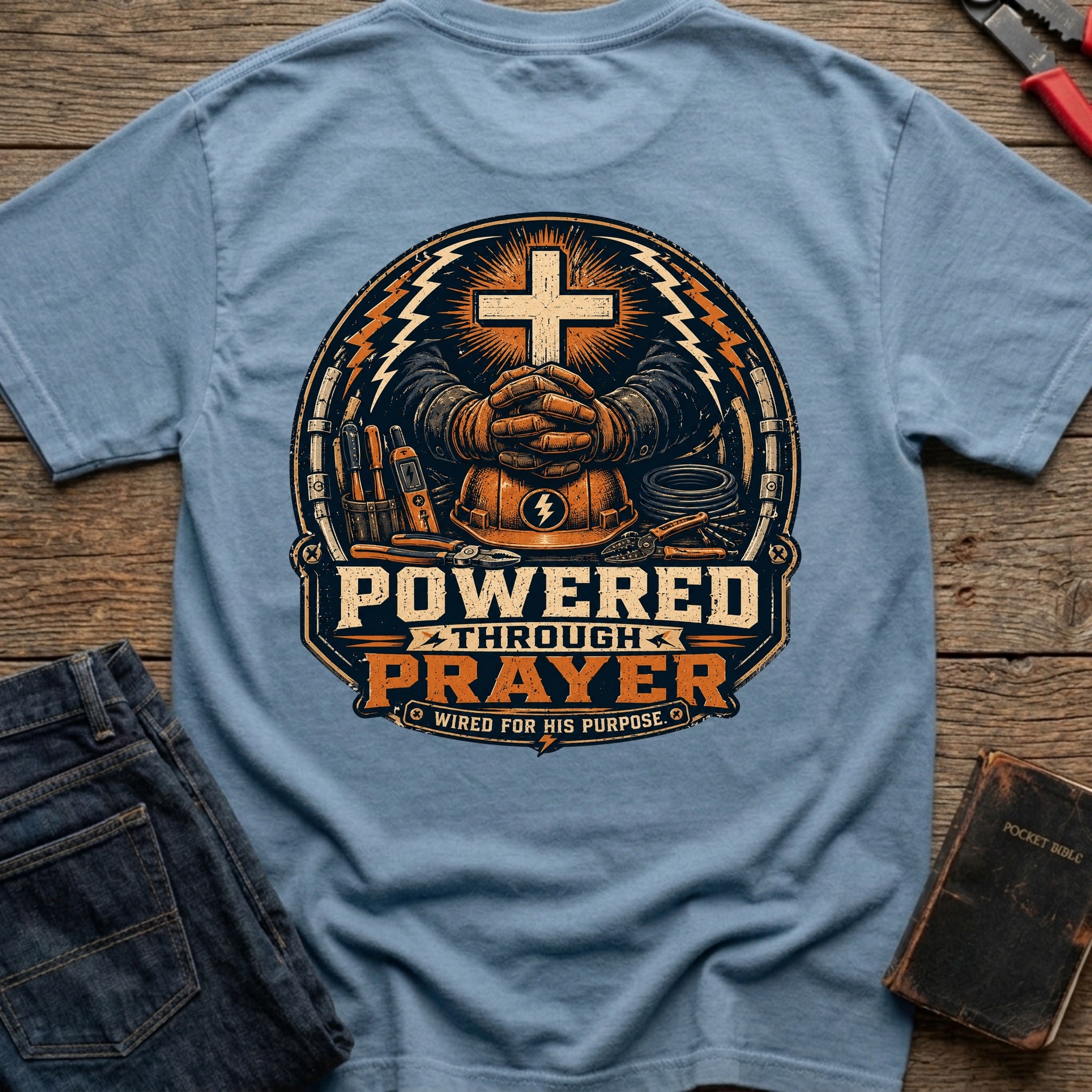CrossGritOS|asset=92|template=6|color=Blue Jean|view=back|file=Powered-Through-Prayer-Wired-For-His-Purpose-T-Shirt-6a4d39414a92d0d7f600b042-printify-art-1-2_Blue-Jean_back_template-6.jpg