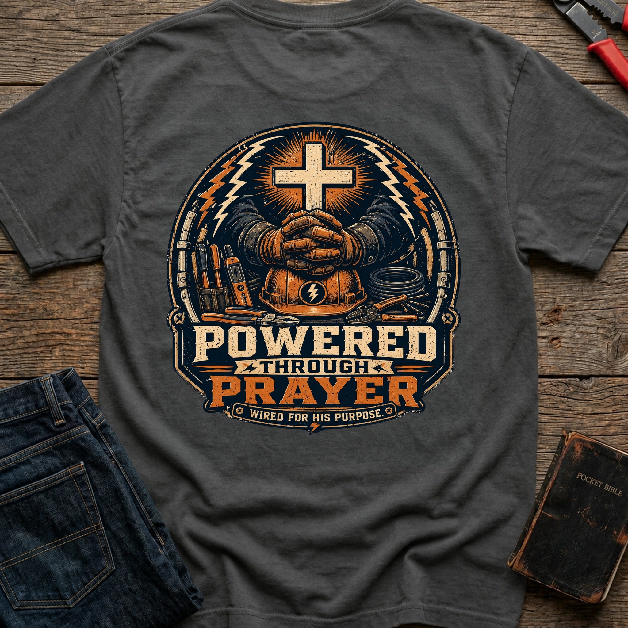 CrossGritOS|asset=92|template=1|color=Pepper|view=back|file=Powered-Through-Prayer-Wired-For-His-Purpose-T-Shirt-6a4d39414a92d0d7f600b042-printify-art-1-2_Pepper_back_template-1.jpg