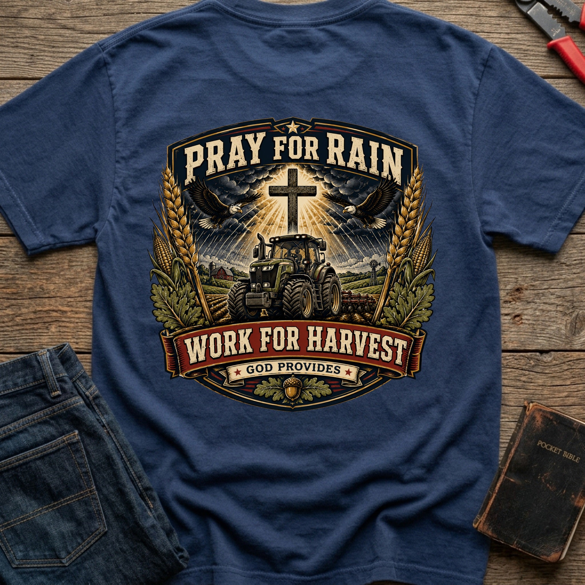 CrossGritOS|asset=57|template=2|color=Navy|view=back|file=Pray-For-Rain-T-Shirt-6a5002f76dfed496800ad62e-printify-art-1-2_Navy_back_template-2.jpg