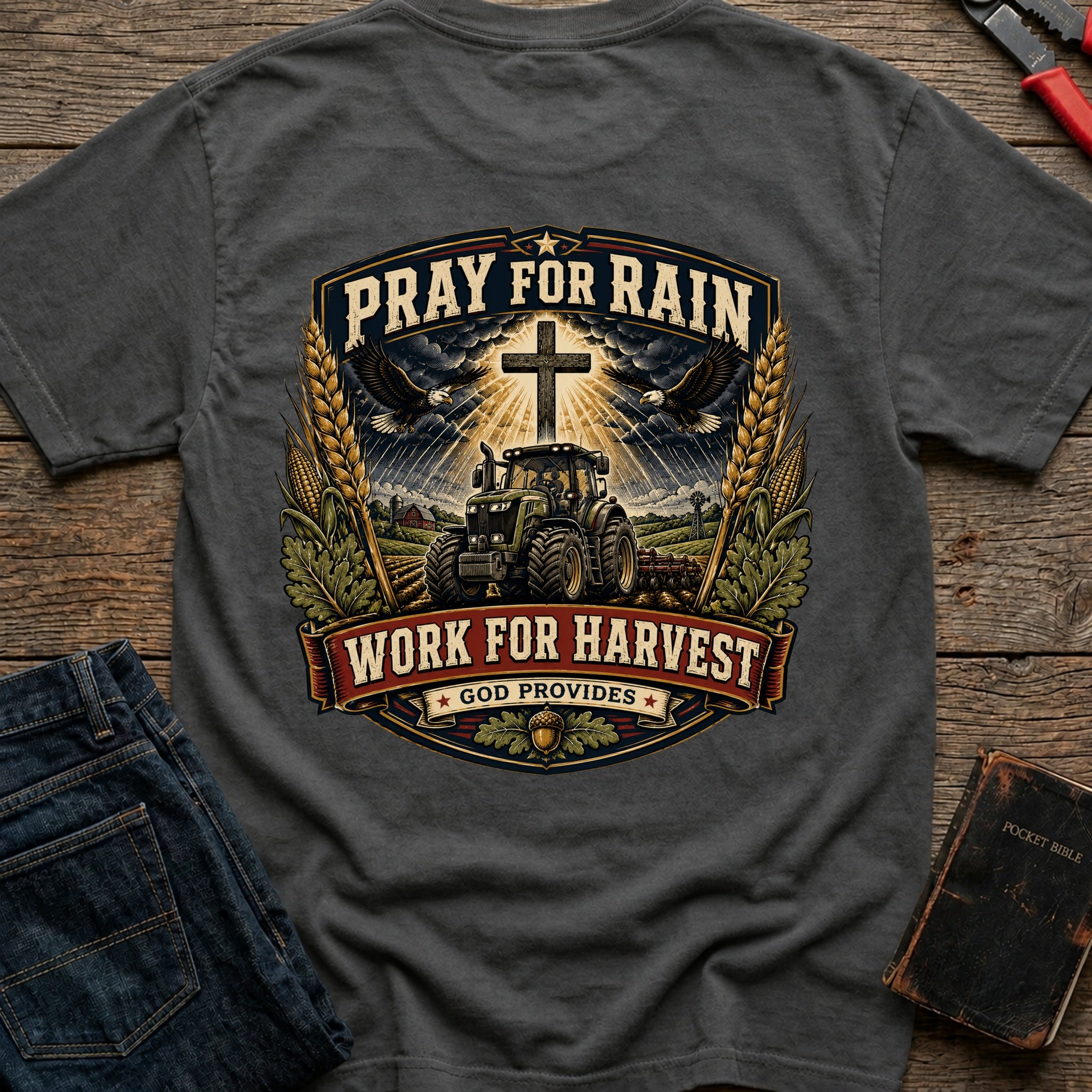 CrossGritOS|asset=57|template=1|color=Pepper|view=back|file=Pray-For-Rain-T-Shirt-6a5002f76dfed496800ad62e-printify-art-1-2_Pepper_back_template-1.jpg