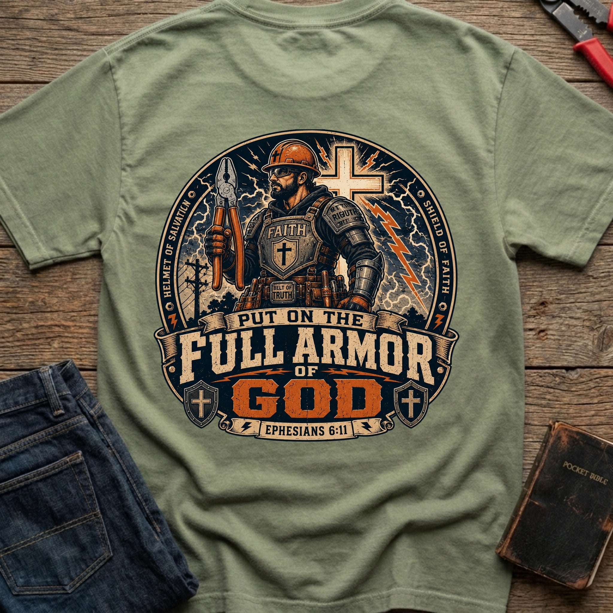 CrossGritOS|asset=91|template=5|color=Moss|view=back|file=Put-On-The-Full-Armor-of-GOD-T-Shirt-6a4d39cfd401cc3803061b5e-printify-art-1-2_Moss_back_template-5.jpg