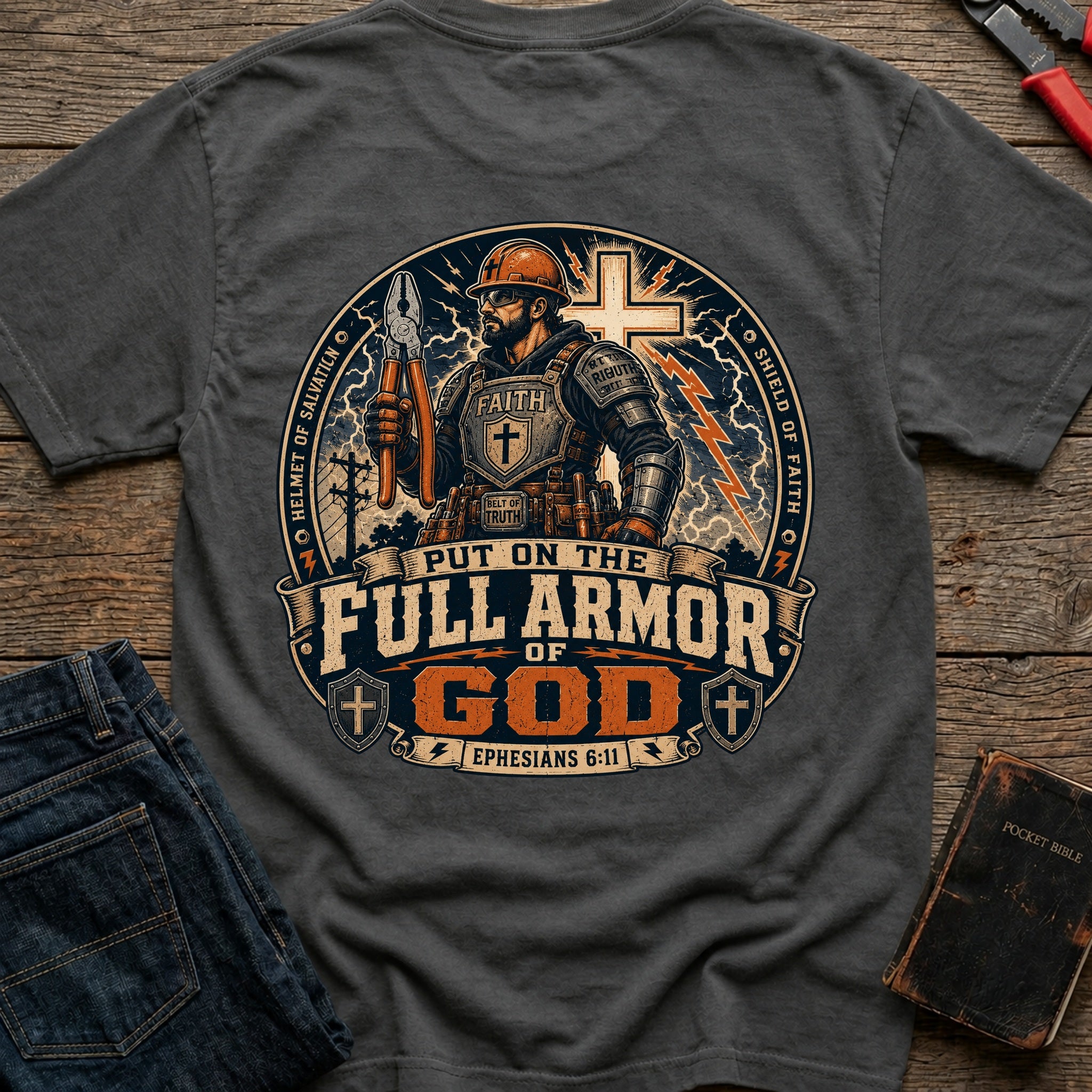 CrossGritOS|asset=91|template=1|color=Pepper|view=back|file=Put-On-The-Full-Armor-of-GOD-T-Shirt-6a4d39cfd401cc3803061b5e-printify-art-1-2_Pepper_back_template-1.jpg