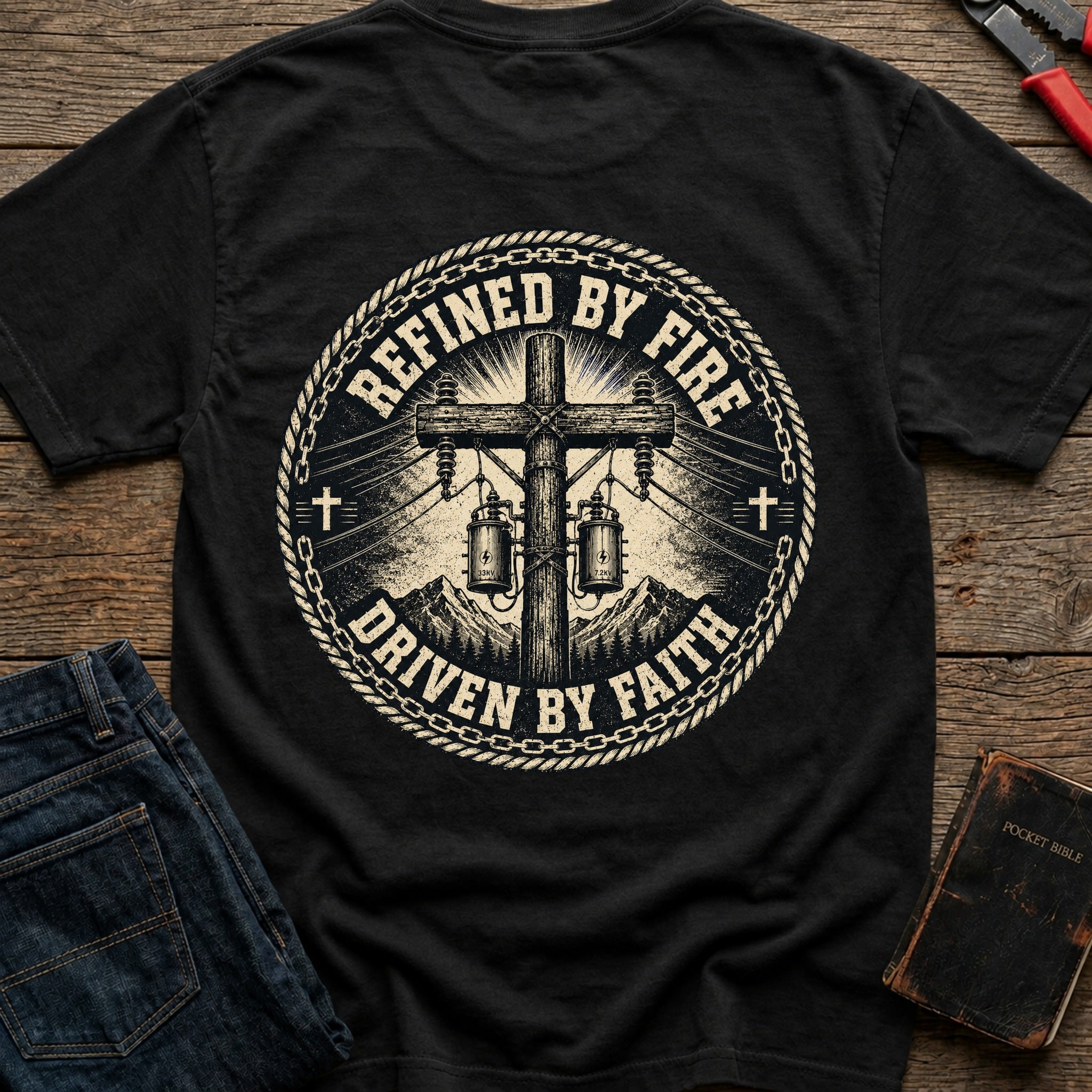 CrossGritOS|asset=43|template=4|color=Black|view=back|file=Refined-By-Fire-Driven-By-Faith-T-Shirt-6a553eea4c3e40d240089410-printify-art-1-2_Black_back_template-4.jpg
