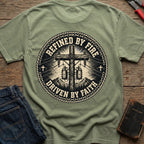 CrossGritOS|asset=43|template=5|color=Moss|view=back|file=Refined-By-Fire-Driven-By-Faith-T-Shirt-6a553eea4c3e40d240089410-printify-art-1-2_Moss_back_template-5.jpg