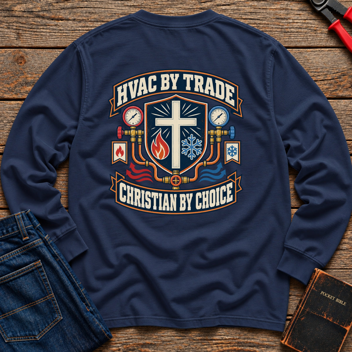 HVAC By Trade Long Sleeve T-Shirt