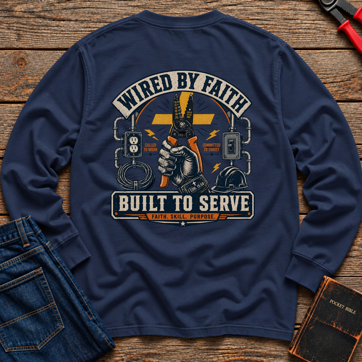 Wired By Faith Long Sleeve T-Shirt