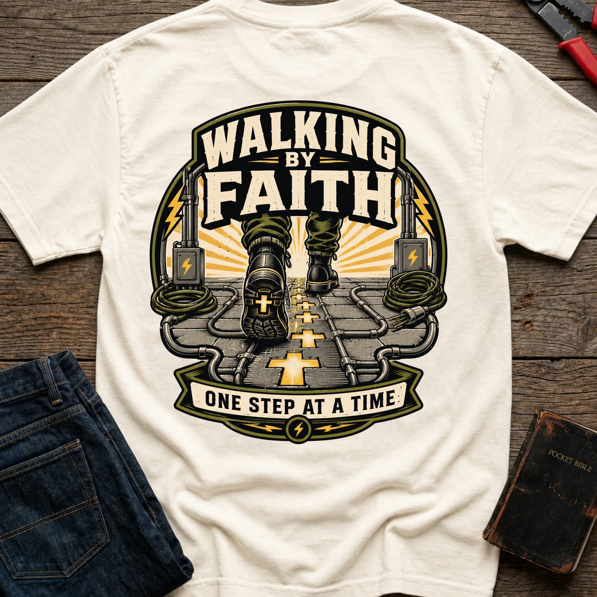 CrossGritOS|asset=88|template=3|color=Ivory|view=back|file=Walk-By-Faith-One-Step-At-A-Time-T-Shirt-6a4d3b07f81c32f26d0f505b-printify-art-1-2_Ivory_back_template-3.jpg